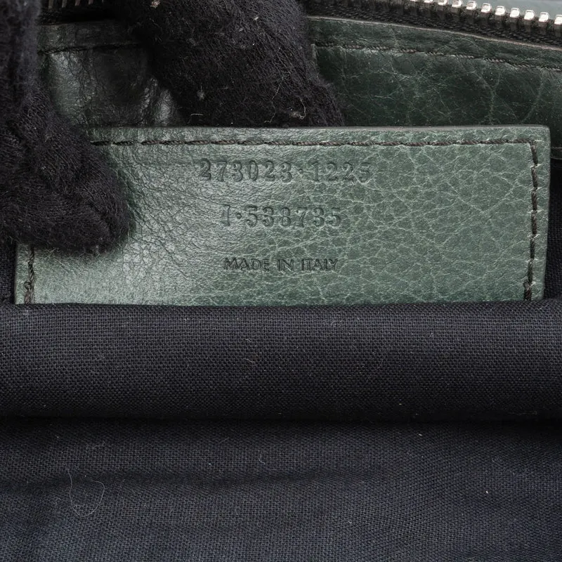 Balenciaga Classic Green Leather Arena Clutch