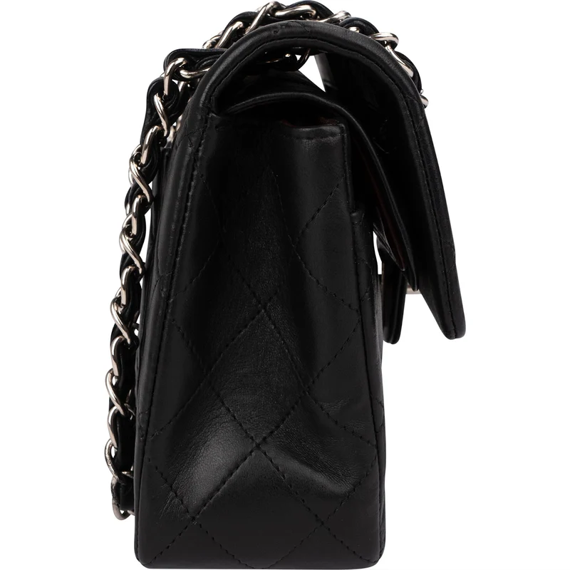 Chanel Quilted Lambskin Palladium Small Double Flap Shoulder Bag