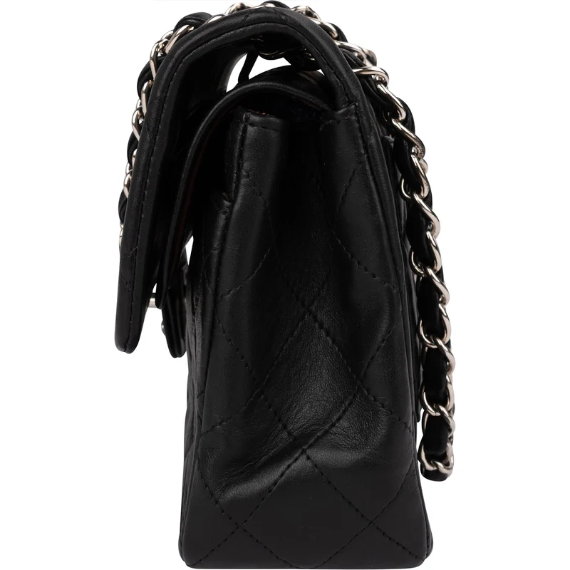 Chanel Quilted Lambskin Palladium Small Double Flap Shoulder Bag