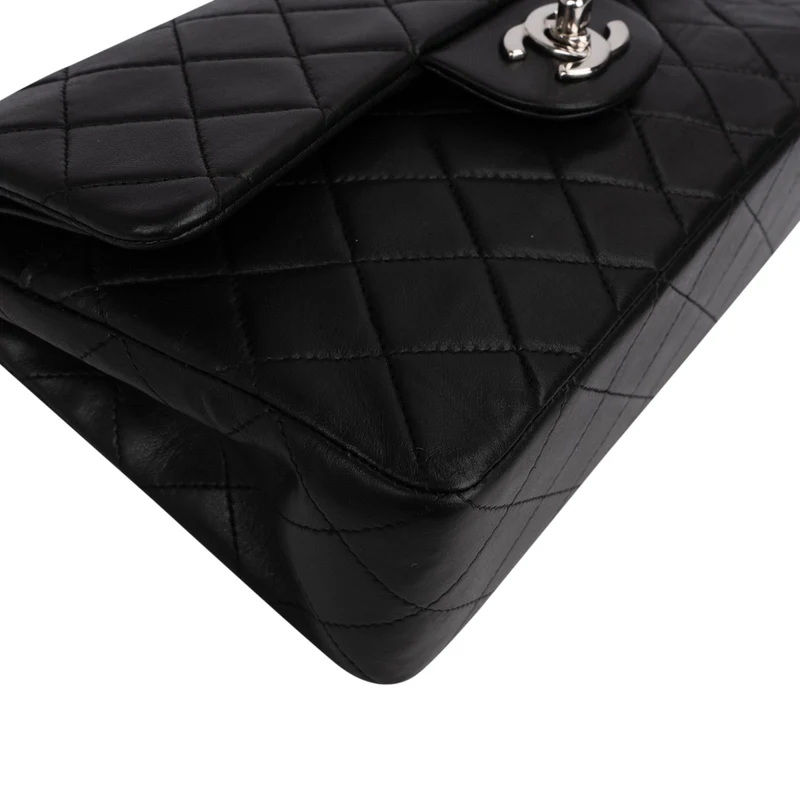 Chanel Quilted Lambskin Palladium Small Double Flap Shoulder Bag