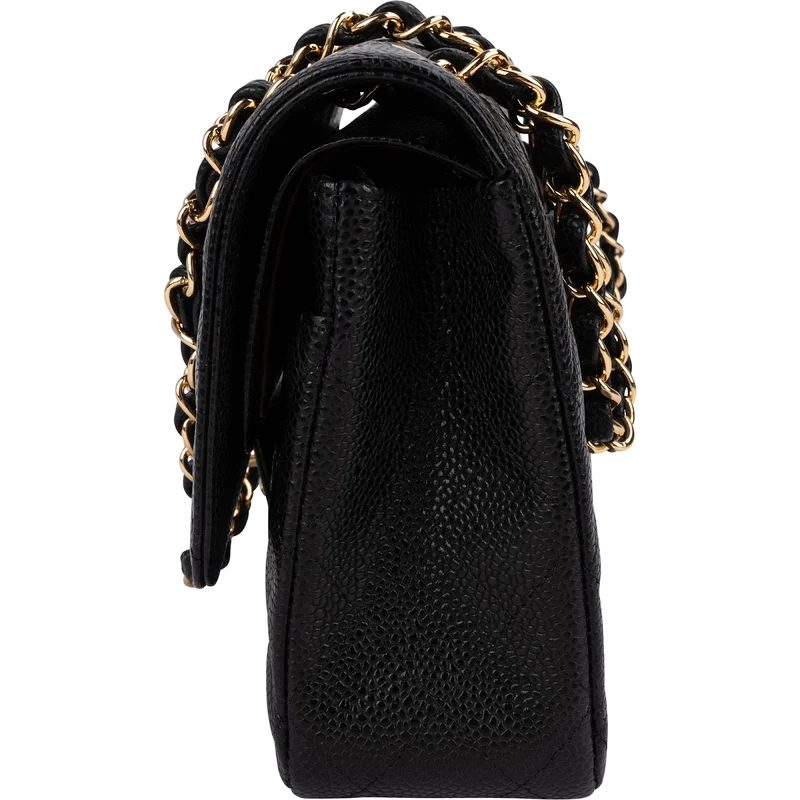 Chanel Quilted Caviar Leather Medium Double Flap Shoulder Bag