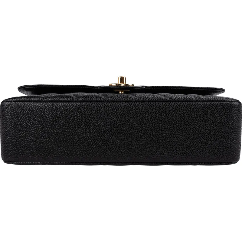 Chanel Quilted Caviar Leather Medium Double Flap Shoulder Bag