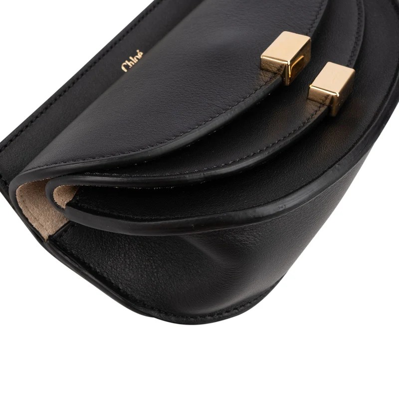 Chloé Black Leather Georgia Shoulder Crossbody Bag