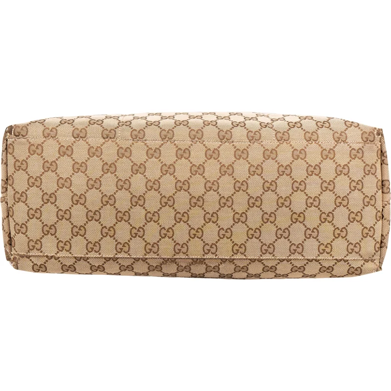 Gucci Monogram GG Canvas Web Stripe Tote Shoulder Bag