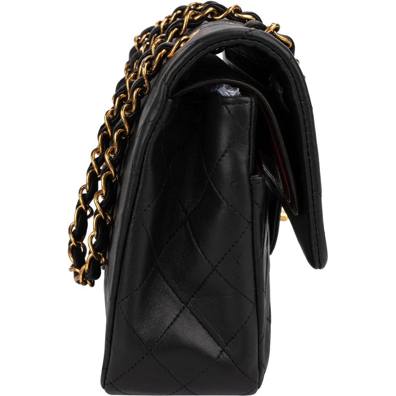 Chanel Quilted Lambskin Medium 24K Gold Double Flap Shoulder Bag