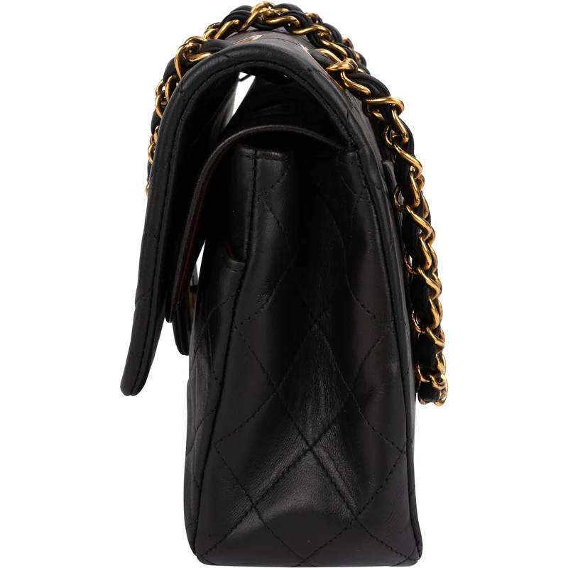 Chanel Quilted Lambskin Medium 24K Gold Double Flap Shoulder Bag