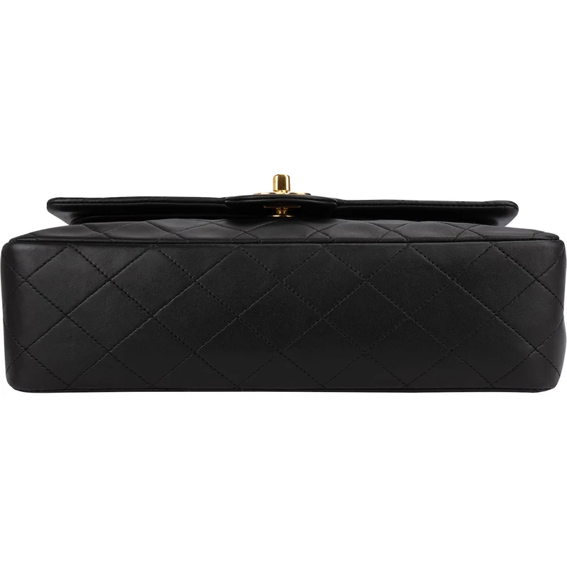Chanel Quilted Lambskin Medium 24K Gold Double Flap Shoulder Bag