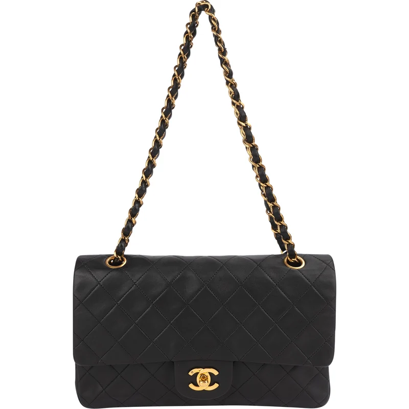 Chanel Quilted Lambskin Medium 24K Gold Double Flap Shoulder Bag