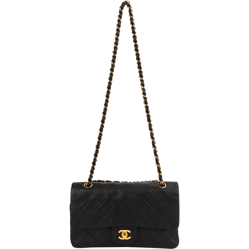 Chanel Quilted Lambskin Medium 24K Gold Double Flap Shoulder Bag