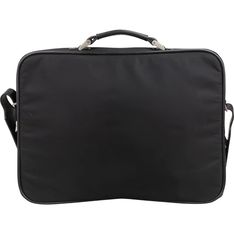 Prada Black Tessuto Nylon Laptop Business Handbag