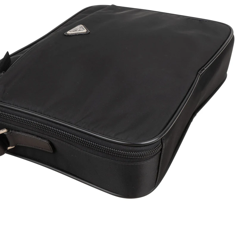 Prada Black Tessuto Nylon Laptop Business Handbag