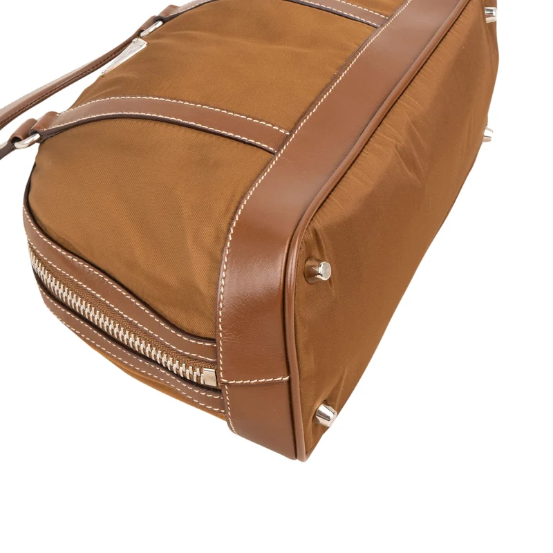 Prada Brown Tessuto Triangle Bauletto Small Handbag