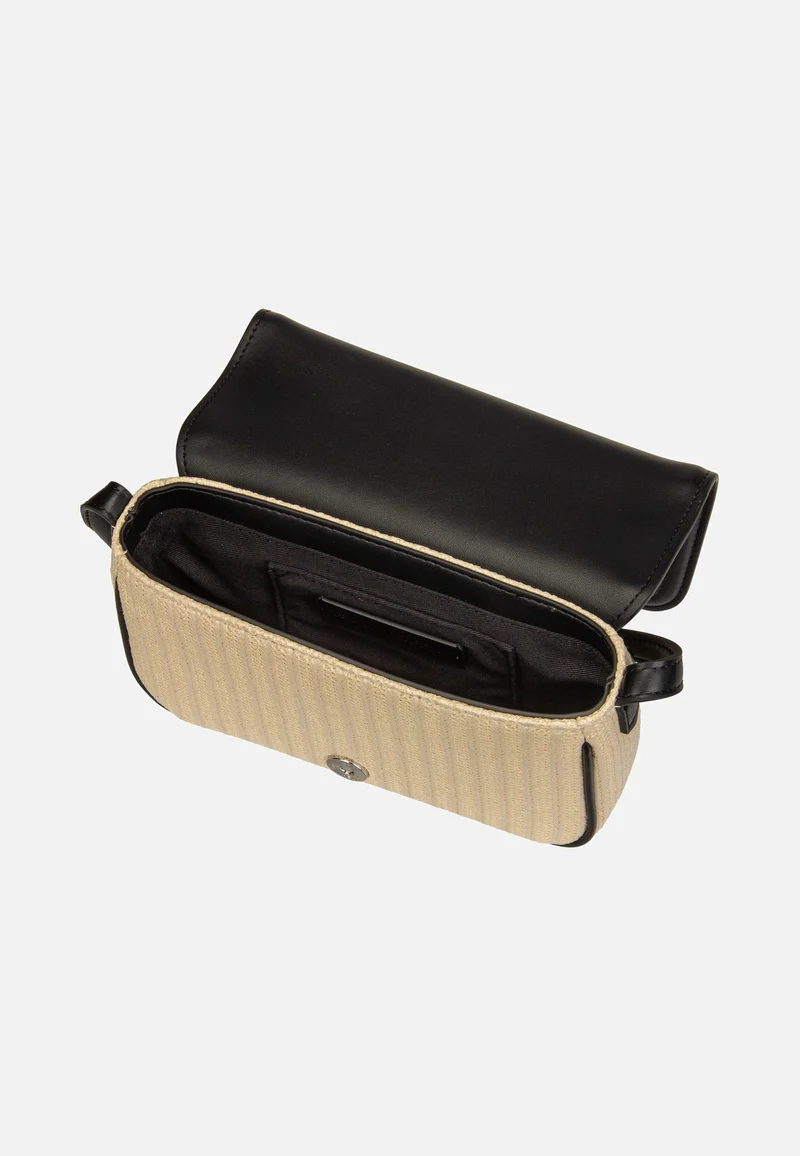 K/Signature Raffia Crossbody Natural/Black - Crossbody Bag