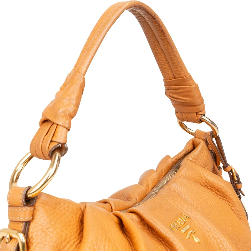 Prada Leather Vitello Hobo Shoulder Bag