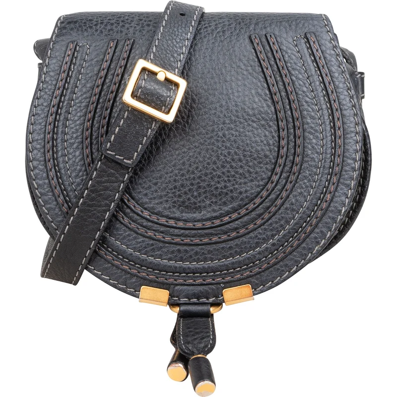 Chloé Grained Calfskin Marcie Small Saddle Crossbody Bag