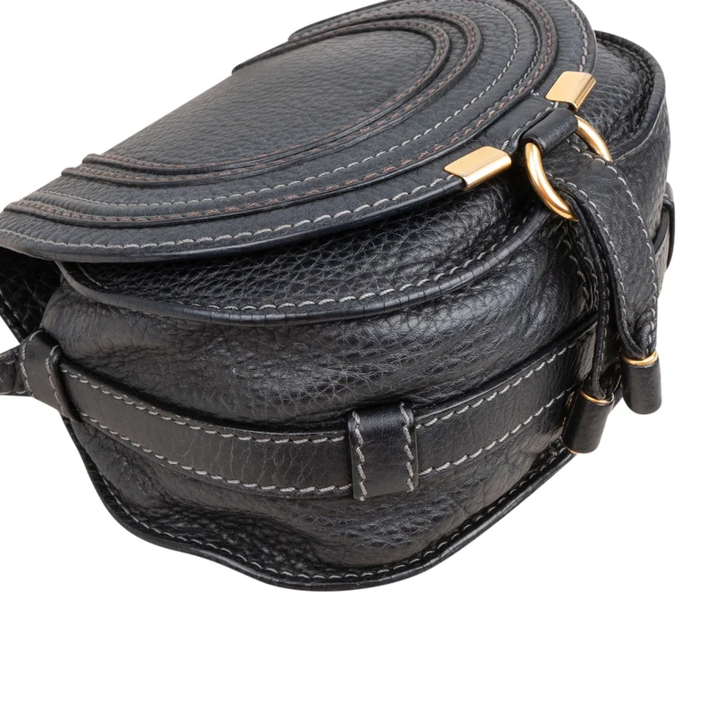 Chloé Grained Calfskin Marcie Small Saddle Crossbody Bag
