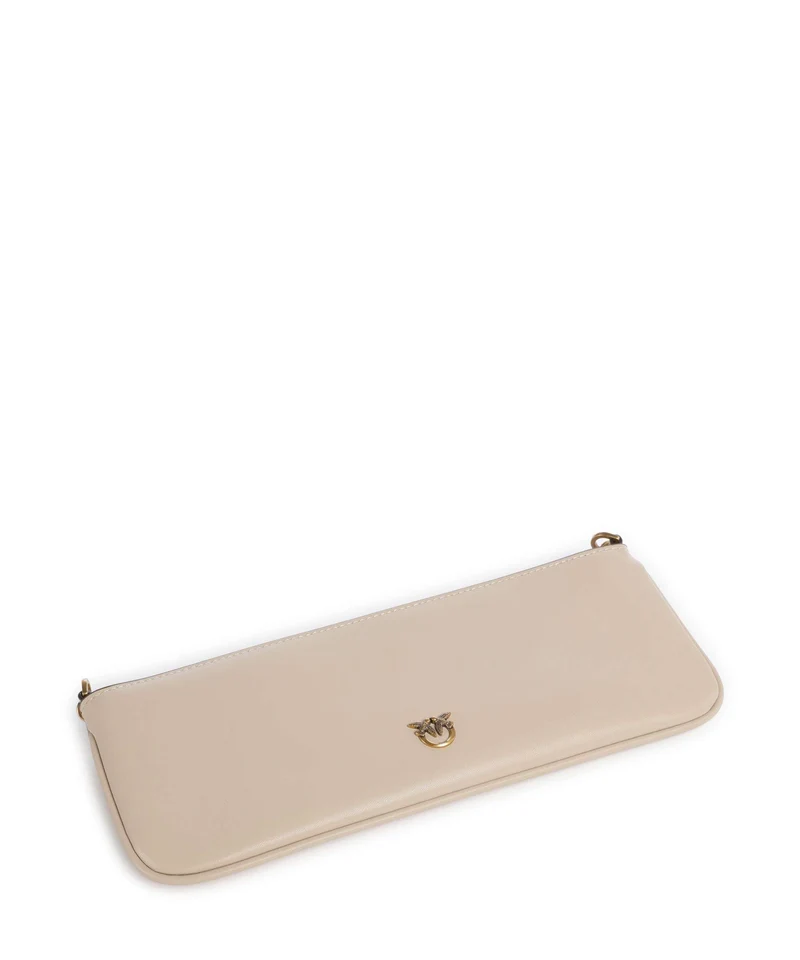 Pinko Flat Horizontal Schultertasche beige/grigio fumo/antique gold