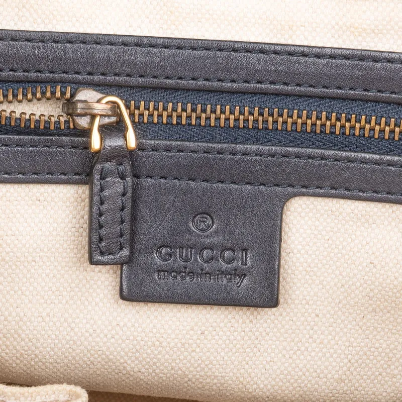 Gucci Monogram Canvas GG Marrakech Web Stripe Bamboo Tassel Crossbody Handbag
