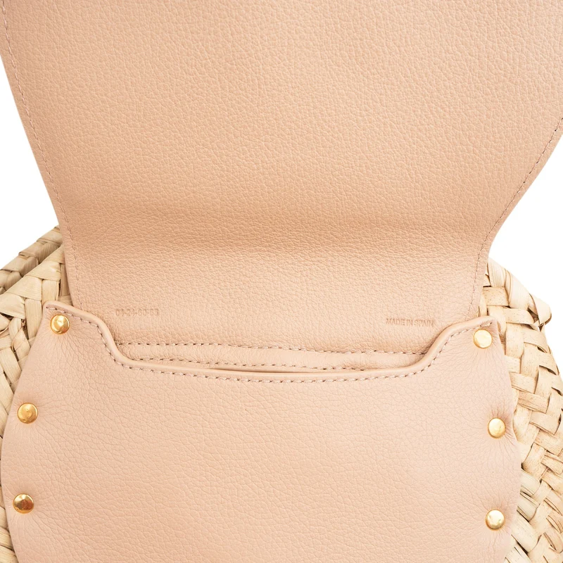 Chloé Raffia Marcie Saddle Crossbody Bag