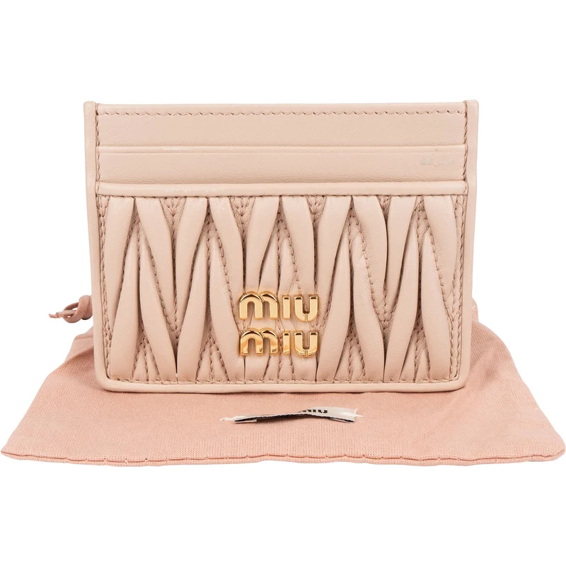 Miu Miu Nappa Leather Matelassé Card Holder