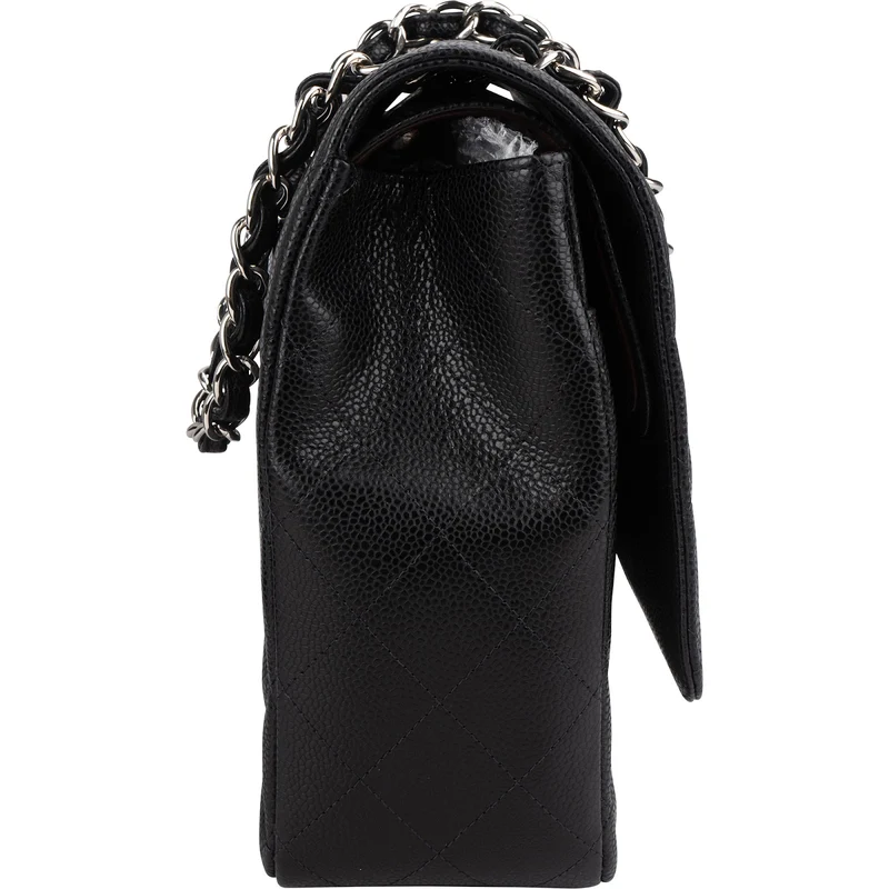 Chanel Quilted Caviar Leather Maxi Double Flap Crossbody Bag