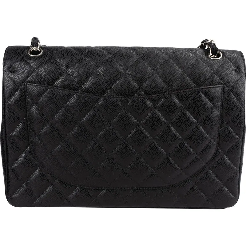 Chanel Quilted Caviar Leather Maxi Double Flap Crossbody Bag