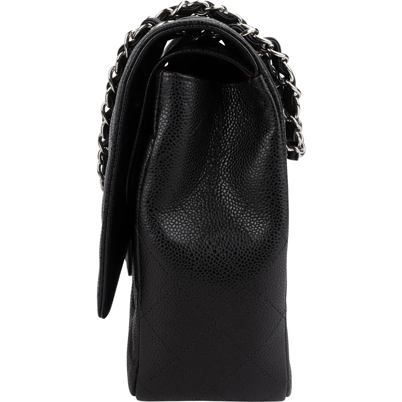 Chanel Quilted Caviar Leather Maxi Double Flap Crossbody Bag