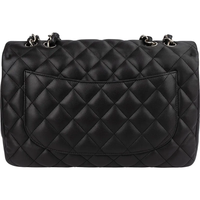 Chanel Quilted Lambskin Jumbo Single Flap Crossbody Bag