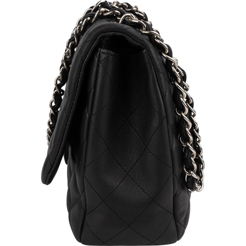 Chanel Quilted Lambskin Jumbo Single Flap Crossbody Bag