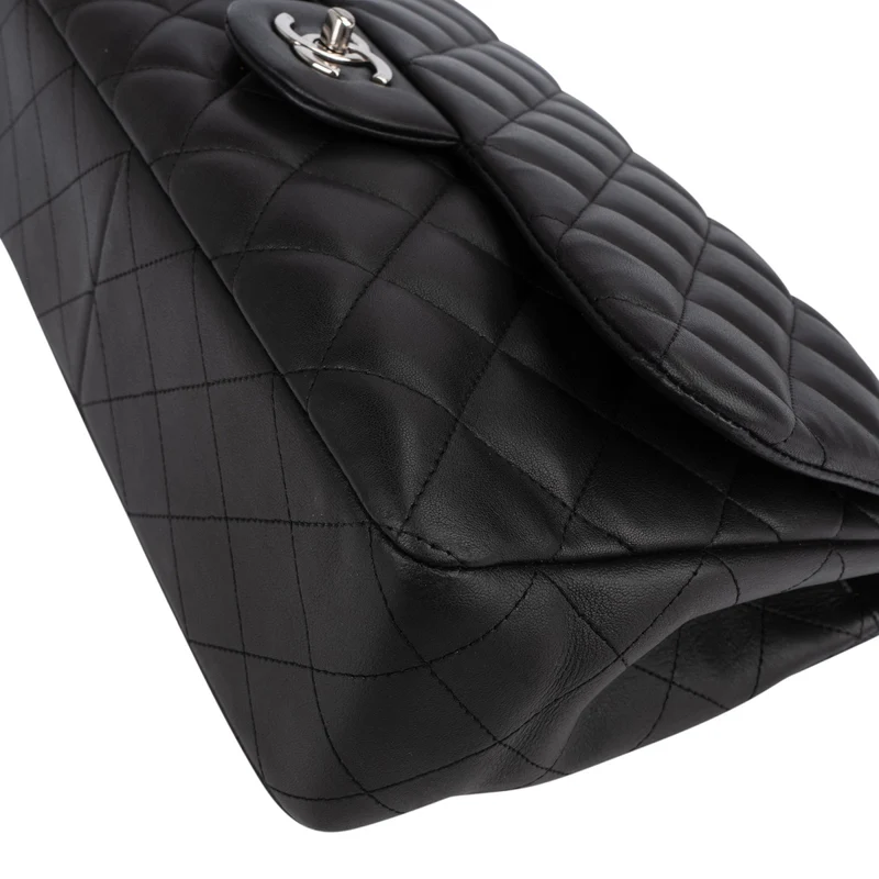 Chanel Quilted Lambskin Jumbo Single Flap Crossbody Bag
