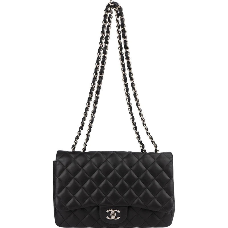 Chanel Quilted Lambskin Jumbo Single Flap Crossbody Bag