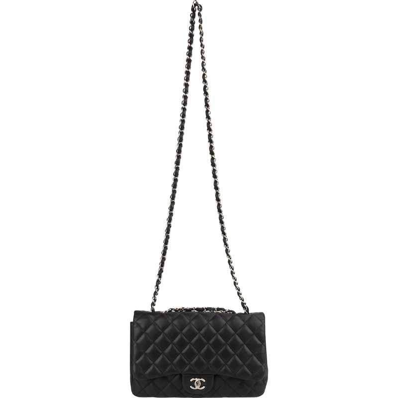 Chanel Quilted Lambskin Jumbo Single Flap Crossbody Bag