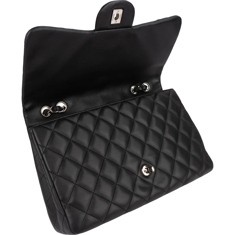 Chanel Quilted Lambskin Jumbo Single Flap Crossbody Bag