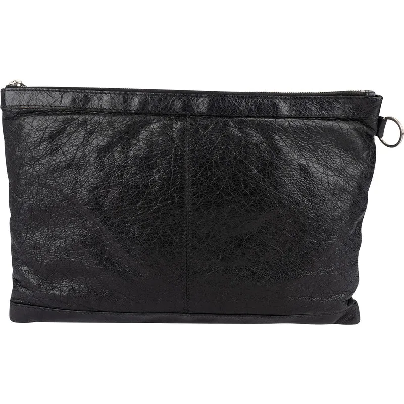 Balenciaga Black Leather City Clutch