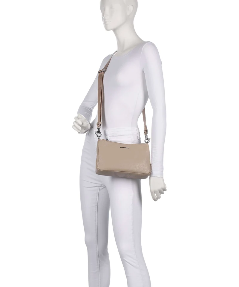 Mandarina Duck Mellow Leather Umhängetasche warm taupe