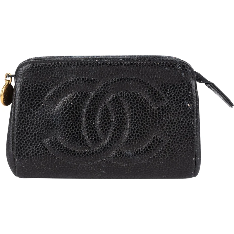 Chanel Caviar Leather CC Cosmetic Pouch