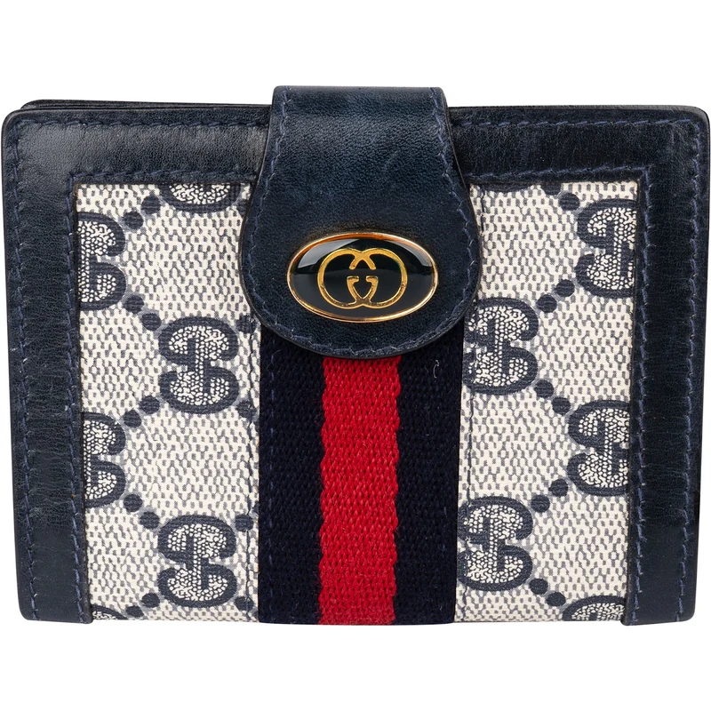 Gucci Monogram GG Supreme Canvas Web Stripe Card Holder Cover