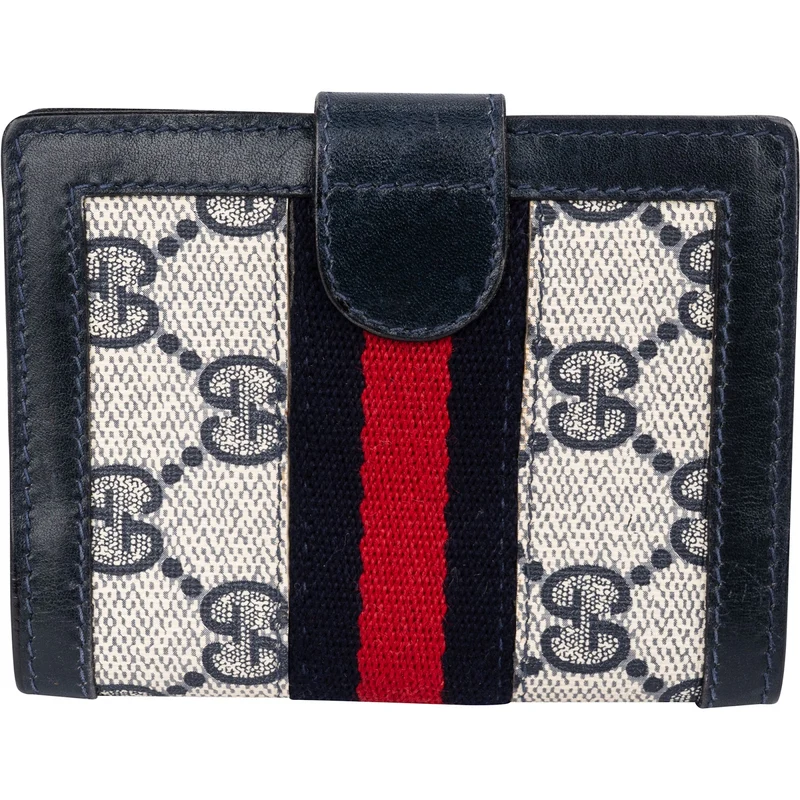 Gucci Monogram GG Supreme Canvas Web Stripe Card Holder Cover