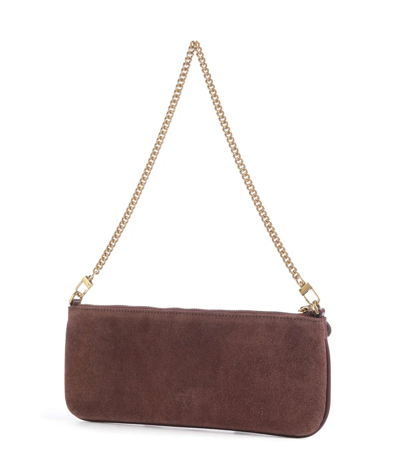 Pinko Flat Horizontal Schultertasche castano intenso/antique gold