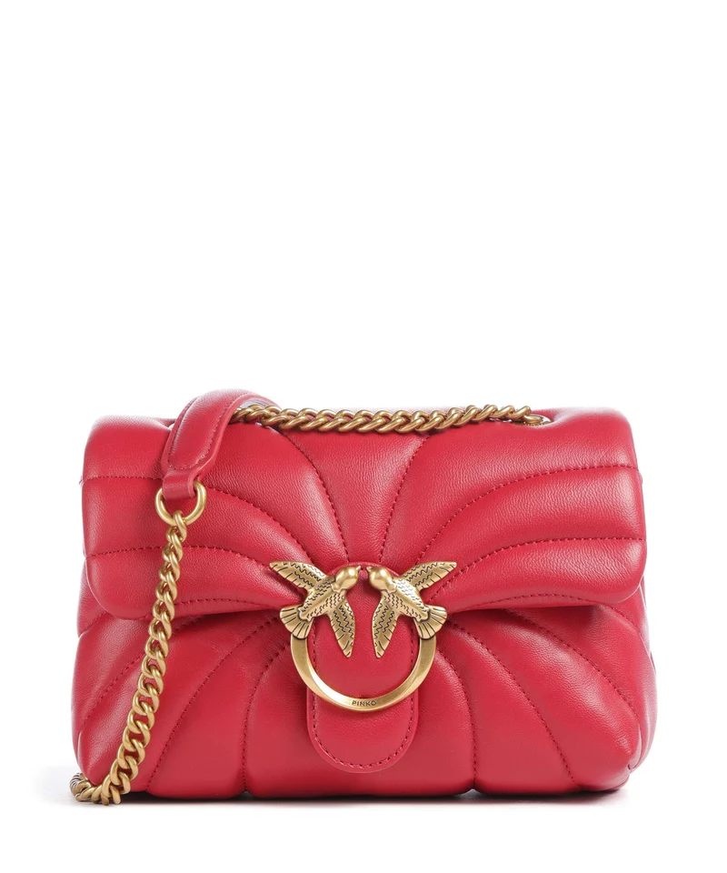 Pinko Love Puff Mini Schultertasche rosso rio/antique gold