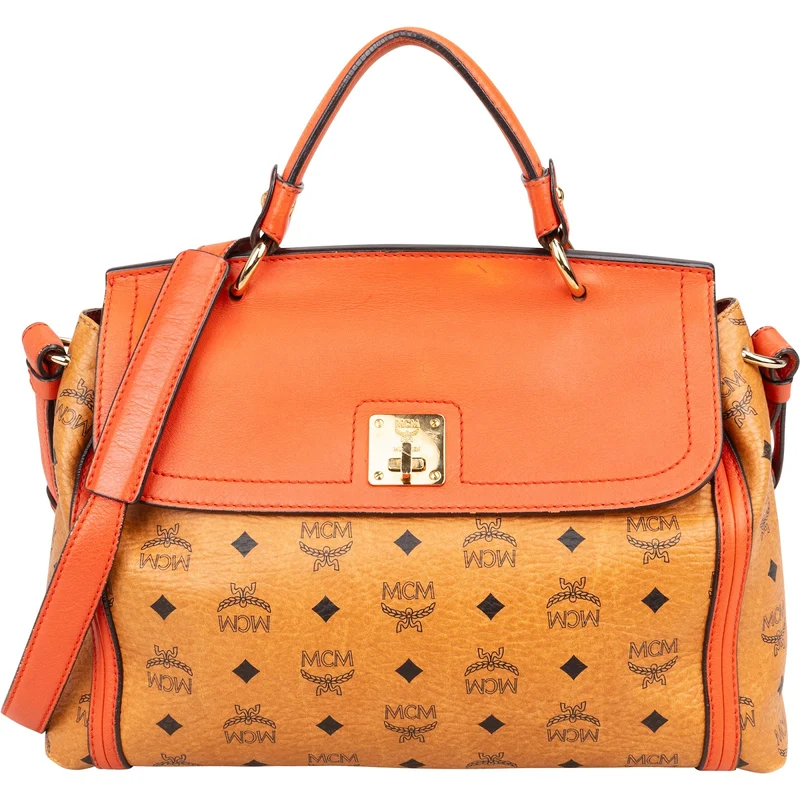 MCM Monogram Visetos Business Satchel Crossbody Handbag