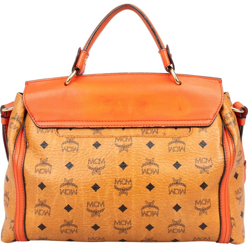 MCM Monogram Visetos Business Satchel Crossbody Handbag
