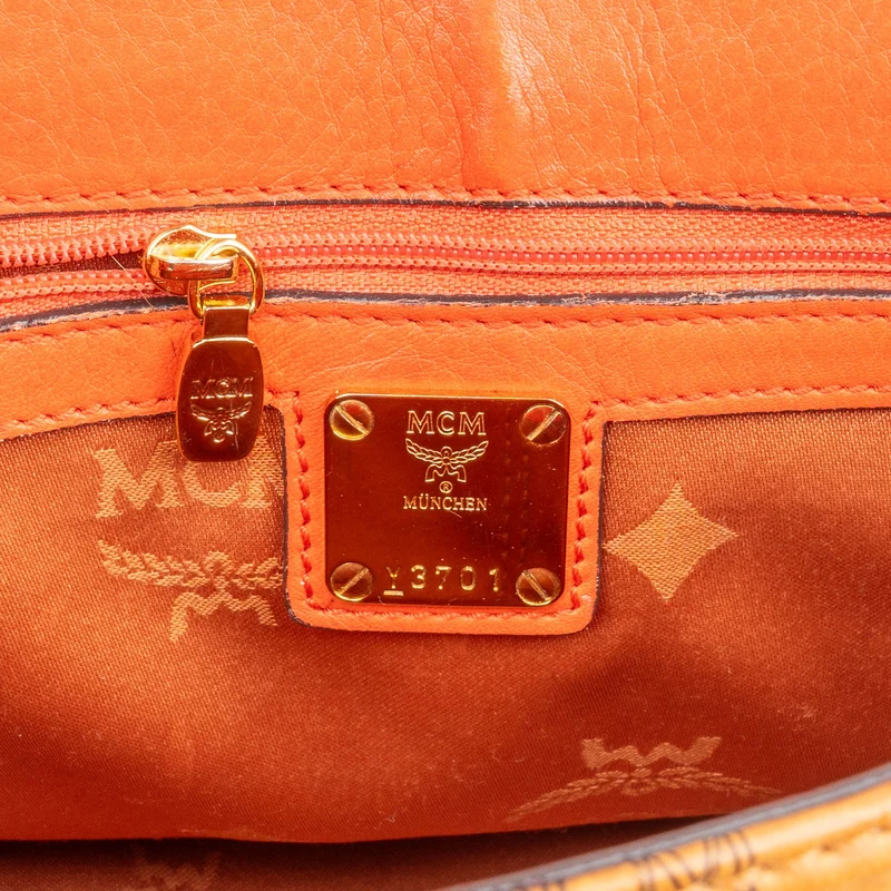 MCM Monogram Visetos Business Satchel Crossbody Handbag