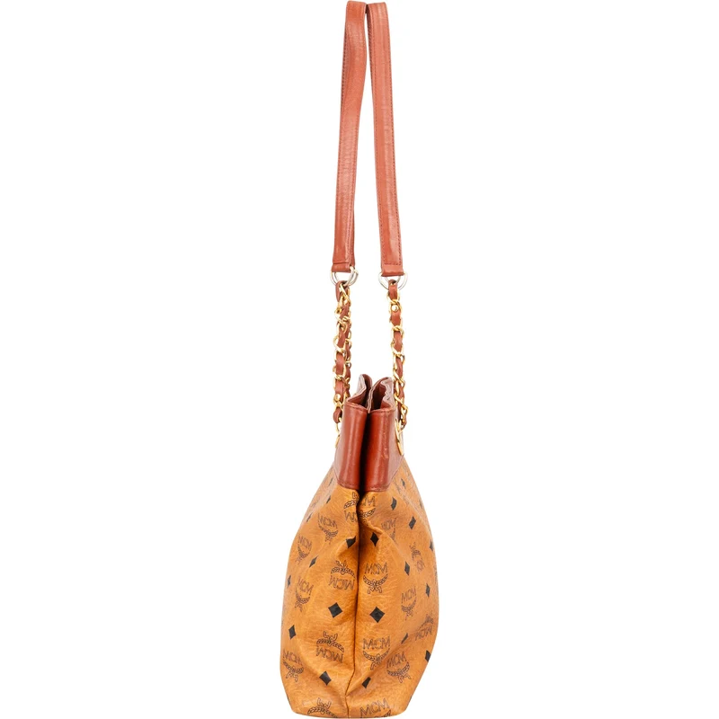 MCM Monogram Visetos Chain Tote Shoulder Bag