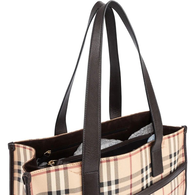Burberry Haymarket Check Tote Shoulder Bag