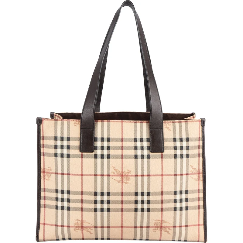 Burberry Haymarket Check Tote Shoulder Bag