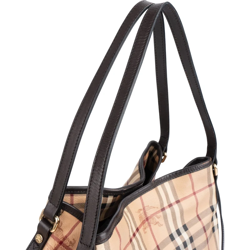 Burberry Haymarket Check Tote Shoulder Bag