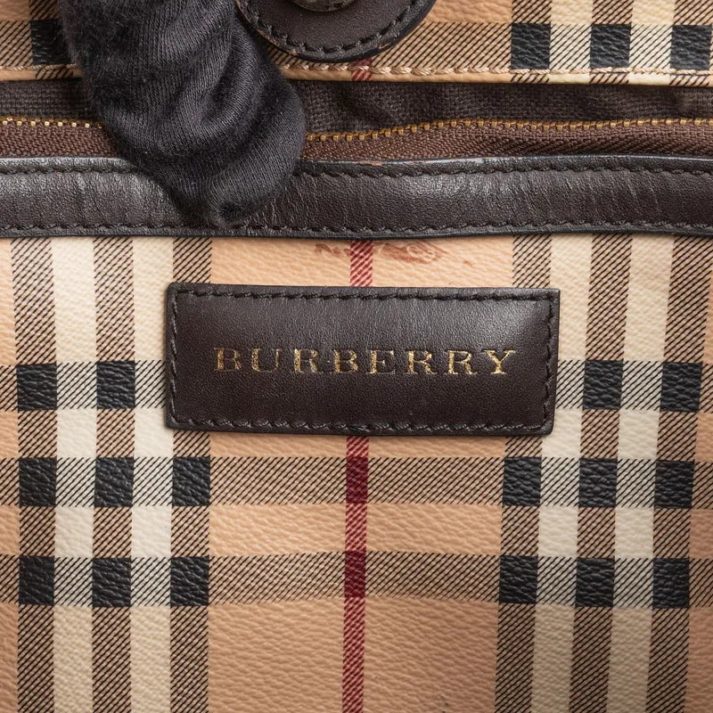 Burberry Haymarket Check Tote Shoulder Bag