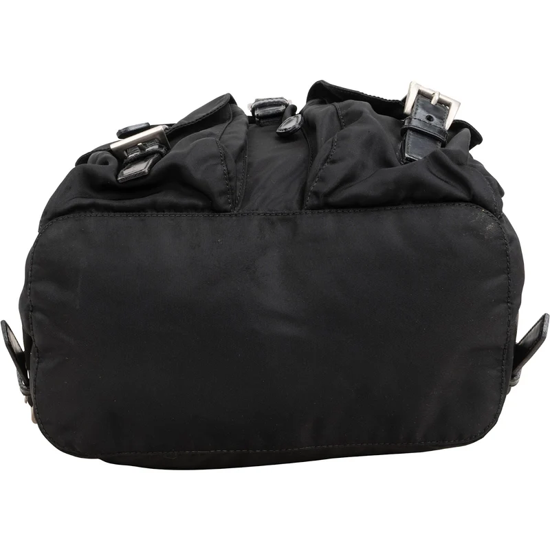 Prada Black Tessuto Nylon Triangle Backpack
