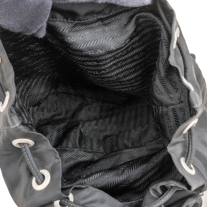 Prada Black Tessuto Nylon Triangle Backpack